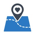Favorite location glyph color vector icon