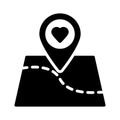 Favorite location glyph flat vector icon