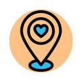 Favorite location, heart fill vector icon which can easily modify or edit