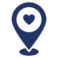 Favorite location, heart Isolated Vector icon which can easily modify or edit