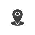 Favorite location pin vector icon