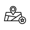 Favorite location thin line vector icon