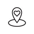 Favorite place icon Outline vector for web ui