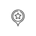 Favorite place point line icon