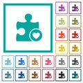 Favorite plugin flat color icons with quadrant frames
