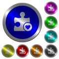 Favorite plugin luminous coin-like round color buttons