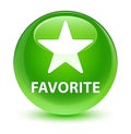 Favorite (star icon) glassy green round button Royalty Free Stock Photo