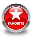 Favorite (star icon) glossy red round button