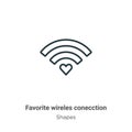 Favorite wireles conecction outline vector icon. Thin line black favorite wireles conecction icon, flat vector simple element