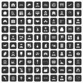 100 favorite work icons set black