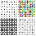 100 favorite work icons set vector variant