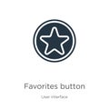 Favorites button icon vector. Trendy flat favorites button icon from user interface collection isolated on white background.