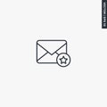 Favorites envelope, linear style sign for mobile concept and web design