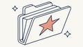 Favorites Folder Icon with a Star for Important Files, vector design Generative AI Royalty Free Stock Photo