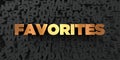 Favorites - Gold text on black background - 3D rendered royalty free stock picture