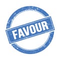 FAVOUR text on blue grungy round stamp