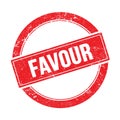 FAVOUR text on red grungy round stamp