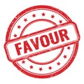 FAVOUR text on red grungy vintage round stamp