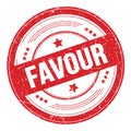 FAVOUR text on red round grungy stamp