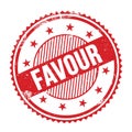 FAVOUR text written on red grungy round stamp