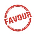FAVOUR text written on red grungy round stamp