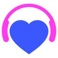 Favourite Headphones Flat Icon Royalty Free Stock Photo