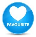 Favourite (heart icon) elegant cyan blue round button