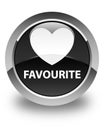 Favourite (heart icon) glossy black round button Royalty Free Stock Photo