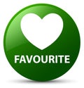 Favourite (heart icon) green round button Royalty Free Stock Photo