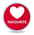 Favourite (heart icon) flat prime red round button