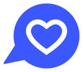 Favourite Heart Message Raster Icon Flat Illustration