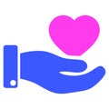 Favourite Heart Offer Hand Flat Icon