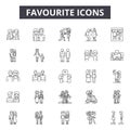 Favourite line icons, signs, vector set, outline illustration concept