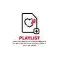 Favourite playlist icon. Romantic songs. Music player. Vector on isolated white background. EPS 10 Royalty Free Stock Photo