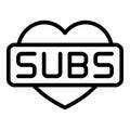 Favourite subscribe icon, outline style