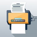 Fax icon in flat design long shadow style Royalty Free Stock Photo