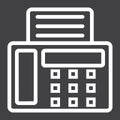 Fax line icon, Contact us and website Royalty Free Stock Photo