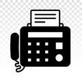 Fax machine flat icons on a transparent background Royalty Free Stock Photo