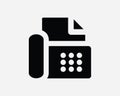 Fax Machine Icon Office Equipment Print Printer Device Phone Business Telephone Technology Tech Shape Sign Symbol EPS Vector Royalty Free Stock Photo