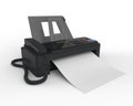 Fax Machine with Paper Royalty Free Stock Photo