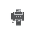 Fax machine vector icon symbol isolated on white background Royalty Free Stock Photo
