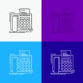 fax, message, telephone, telefax, communication Icon Over Various Background. Line style design, designed for web and app. Eps 10 Royalty Free Stock Photo
