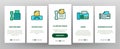 Fax Printer Onboarding Icons Set Vector