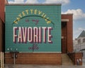 `Fayetteville is my Favoriteville` by Olivia Trimble in 2020 in downtown Fayetteville, Arkansas.