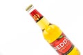 Fayetteville,North Carolina / USA - March 01 2019 : REDD`S APPLE ALE BEER on white background.