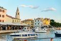 Fazana, Croatia - June 1, 2019: view of boats in dock at sunset. Royalty Free Stock Photo