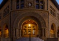 The faÃÂ§ade of Lane History Corner at Stanford University Royalty Free Stock Photo