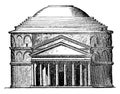 FaÃÂ§ade of the Pantheon at Rome, vintage engraving