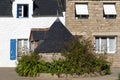 FaÃÂ§ade parts of Typical constructions in Breton village of Houat island in French Brittany