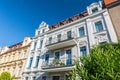 Facade of picturesque redeveloped apartment buildings Royalty Free Stock Photo